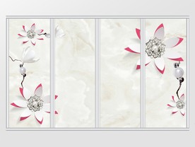3D珠宝立体花卉移门