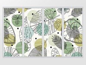 北欧简约彩色叶子移门