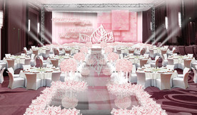 浪漫粉色婚礼仪式区