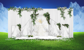 白色大理石婚礼迎宾区