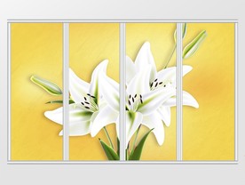 白色百合花移门