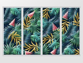 欧式复古热带雨林移门