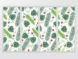 绿色叶子植物移门