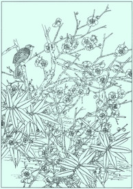 梅花线描 梅花白描 梅花素描