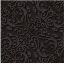 黑色铁艺花纹背景素材矢量图