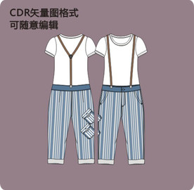 T恤吊带裤两件套
