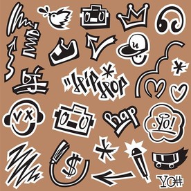 街舞潮流涂鸦矢量素材