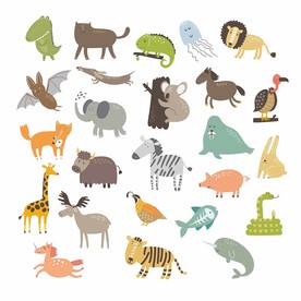 可爱卡通小动物矢量素材