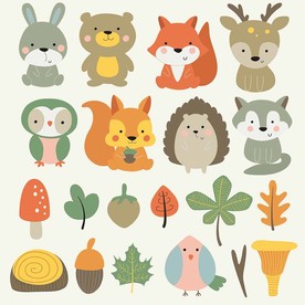可爱动物矢量卡通素材