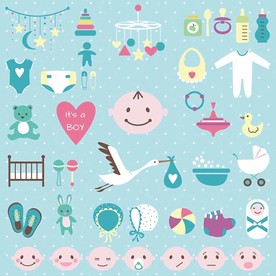 婴儿图标卡通矢量素材