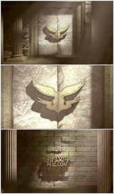 复古门打开出现文字logo模板