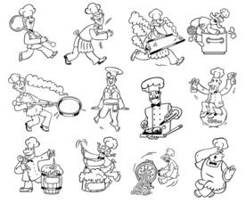 手绘人物厨师餐饮业