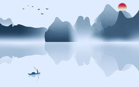 新中式意境山水背景墙装饰画