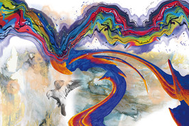 抽象色块背景墙装饰画