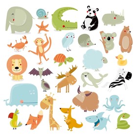 可爱动物矢量贴图素材