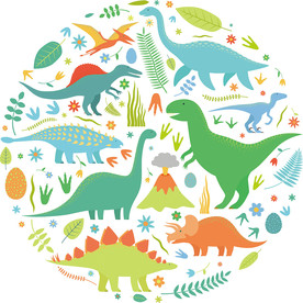 恐龙卡通墙贴素材