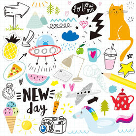 手绘涂鸦卡通墙贴背景墙