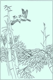 竹子线描 竹子白描 竹子素描