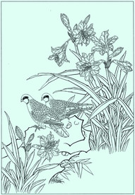 柱顶红线描 柱顶红白描 柱顶红