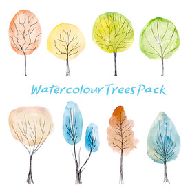 手绘小树矢量素材