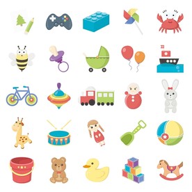 小孩婴儿玩具矢量卡通素材