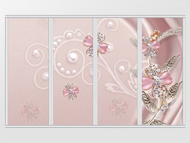 立体镶钻珠宝花朵花瓣移门