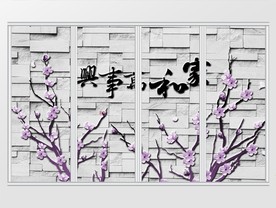 现代简约砖纹移门