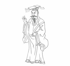 手绘  舜帝 手势ok