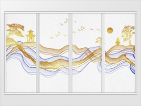 抽象意境山水移门