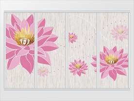 简约唯美荷花移门