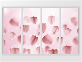 简约现代浪漫粉色花瓣移门