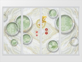 经典立体圈大理石移门