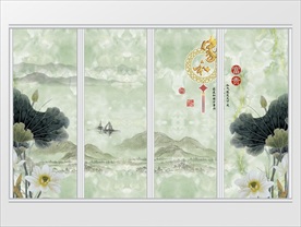 中式家和富贵大理石移门