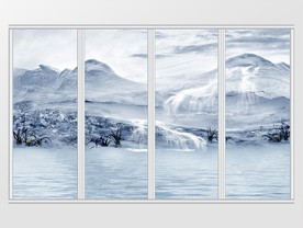 高清3D大理石纹山水移门