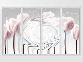 现代简约抽象郁金香移门