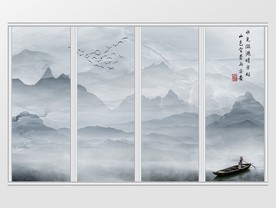 新中式山水移门