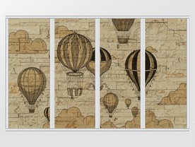 卡通热气球移门