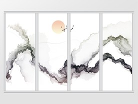 乱世风舞抽象山水移门