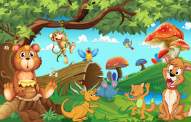 卡通动物乐园背景