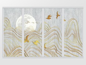 抽象山水新中式移门