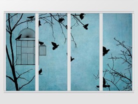 现代简约树枝剪影移门