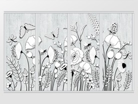 现代简约植物线条移门