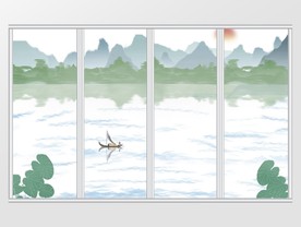 新中式水墨风山水移门