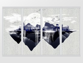 中式意境创意山水移门