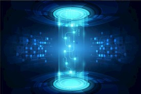 蓝色炫酷空间感极强的智能科技