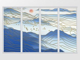 新中式水墨山水移门