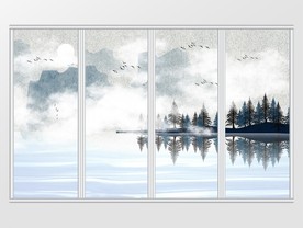 中式山水意境移门