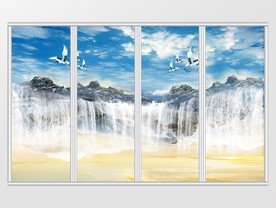 大理石纹瀑布移门