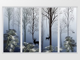 现代简约丛林移门