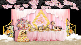 粉金色欧式甜品区